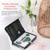 WITTY Jade Face Roller and Gua Sha Set in Hand-Drawn Giftbox - Gua Sha Stone, Face Massager Roller, Beauty Massage Face Scraper Tools - Guasha Tool for Face Roller Skin Care, Eyes, Neck - Extra Pouch
