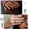 13 Sheets Black Nail Stickers Boho Retro Nail Decals Black Nail Tattoos Water Transfer Nail Decals Nails Supply Necklace Jewelry Feather Nail Design for Women Nail Art DIY Decoration