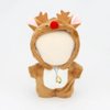 niannyyhouse 10cm Plush Doll Clothes Christmas Deer Dinosaur Shark Onesies Loose Bodysuit Soft Stuffed Plush Toy Dress Up Accessories (Brown)