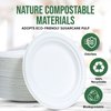TaidMiao White Paper Plates, 7 Inch Paper Plates, 100 Pack Paper Plates Disposable Plates – 100% Compostable Plates, Water & Oil Proof Small Paper Plates, Microwavable Dessert Plates