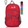 Outlander Packable Handy Lightweight Travel Hiking Backpack Daypack, Red