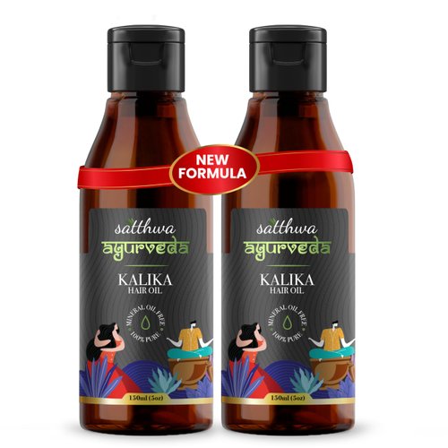 Satthwa Kalika Hair Oil - Make Your Hair Naturally Darker Helps Fight Greying of Hair Naturally S...