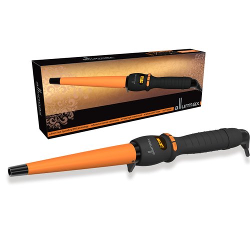 Allurmax Professional Curling Iron, Curling Wand, Ceramic Tong, LCD Display, Fuzzy Logic Digital Temperature Control