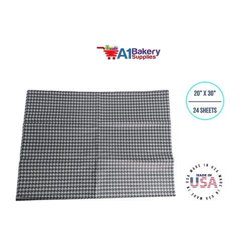 A1BakerySupplies® Design Tissue Paper 20 x 30 Inch 24 Pack (Houndstooth)