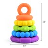 Stacking Baby Teether Toy - Sensory Silicone Teething Rings for Babies – Promote Motor Skills-Premium Food Grade Silicone Rainbow Colors - BPA Free