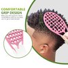 KOUPA Silicone Curly Hair Brush with Pick Comb, One Piece Twist Curl Comb for Afro Curls, Washable Hair Tool for Men Women, Pink