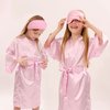LaVenty Spa Party Favors Spa Party Supplies Spa Party Robe Satin Makeup Headband Blindfold Sleep Eyemask for Birthday Party