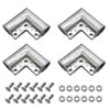 4 Packs Aluminum Chain Link Fence Gate Corners, Gate Elbow with 90 Degree Angle Design for 1-3/8" x 1-3/8" Outdoor Diameter Pipe, Pressed Gate Corner Include Bolts, Easy to Install on Gate
