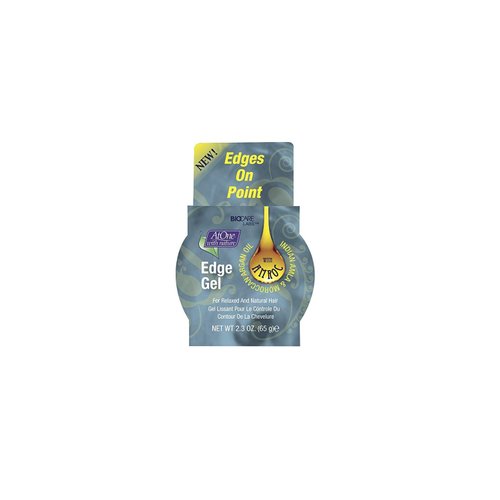AtOne with Nature Hair Edge Control Gel with Moroccan Argan Oil, Abyssinian Oil, and Indian AMLA - 2.3 oz- Sleek and Nourishing Hair Styling Solution