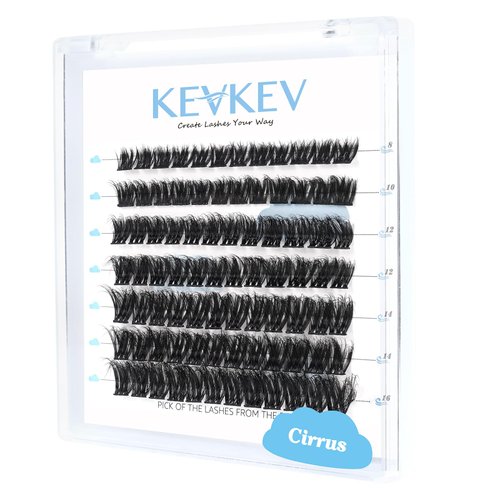Lash Clusters 84 Pcs Cluster Lashes Individual Lashes DIY Lash Extension Lashes That Look Like Extensions Wispy Lashes Eyelash Clusters Thin Band & Soft (Cirrus 3D-Fluffy,D-8-16mix)