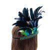 Aukmla Peacock Feather Fascinator Decorative Feather Headpiece Crown Headdress Costume Headband for Party (Green)