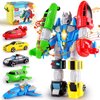 QUERCITRON 5-in-1 Magnetic Vehicles Playset Toy, Transform to Robot, Mix & Match Assembling Building Action Figures Kit with Storage Box, Holiday Birthday Present for Kids, Boys & Girls 3 4 5 6 7 Year