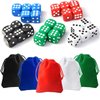 25 Pieces Dice Set 6 Sided 5 Colours Spot Dice with Bags for Tenzi, Farkle, Yahtzee, Bunco or Teaching Math Dice Games