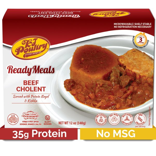 Kosher Beef Chulent & Kugel, MRE Meat Meals Ready to Eat, Shabbos Food (1 Pack) Prepared Entree Fully Cooked, Shelf Stable Microwave Dinner - Travel, Military, Camping, Emergency Survival