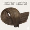 Full Shine Sew In Hair Extensions Real Human Hair Genius Weft Hair Extensions Hand Tied Extensions Real Hair Darkest Brown To Light Brown Mix Darkest Brown Hair Extensions Straight Weft 60G 20 Inch