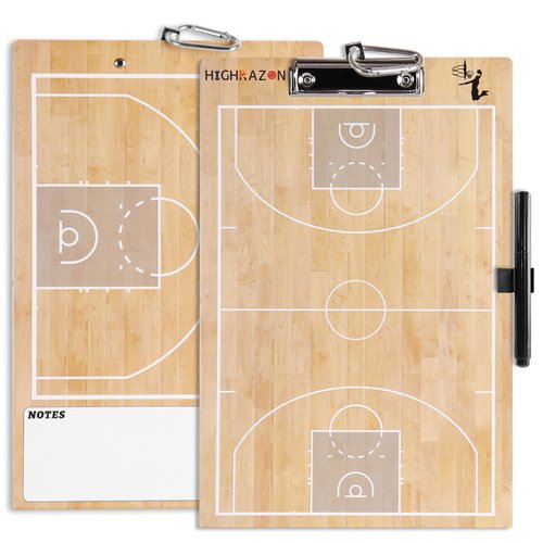 HIGHRAZON Basketball Coaches Clipboard, Double-Sided Dry Erase Coach Clipboard, Basketball Whiteboard for Coaches