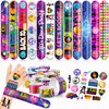 48 70s Disco 24PCS 70s Disco Temporary Tattoos Sticker 24PCS Slap Bracelets Perfect for Themed Birthday Party Favors Baby Showers or Classroom Rewards Ideal Decor and Gifts for Girls and Boys
