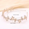 Ammei Headpiece Gold Headband Bridal Tiara Flower Shape Women's Headpiece Wedding Hair Accessories (Light Rose Gold)