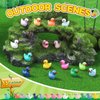 CozyWhimsy Mini Ducks 300 Pack Tiny Duck Figurines Bulk for Miniature Dollhouse Decor Accessories Garden Aquarium Potted Ornament Party Toys DIY Charms Office Classroom Activity to Hide