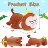 Achwishap Banana Monkey Plush Pillow,Monkey Stuffed Animal Plush Toy,Cute Plushie Banana Monkey Kawaii Pillow,Lovely Monkey Hugging Pillow Gifts for Kids Adults(20”Brown)