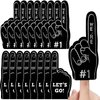 Sinmoe 24 Pcs Sports Fan Foam Finger Mini Foam Fingers Foam Hand Foam Finger 1 for Sports Themed Birthday Party Supplies Sport Events Baseball Basketball Soccer Team Gifts (Black)
