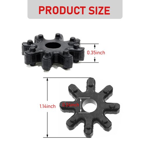 Sodcay 2 PCS Steering Column Accessories, 56315-2K000FFF Flexible Steering Column Coupling Couple, Steering Gear Bushing, Compatible with Hyundai Kia (Black)