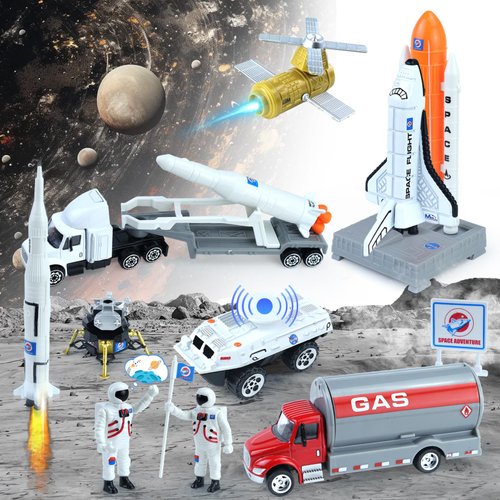 CORPER TOYS Space Toys Set with Astronaut Figurines,Vehicles,Rocket Ship,Space Shuttle Toys for Kids Boys Girls Outer Space Playset Gift for Birthday Christmas