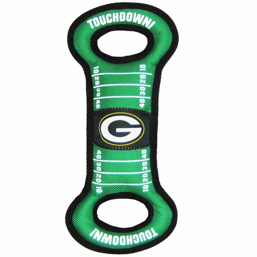 NFL Football Field DOG TOY with Squeaker. - GREEN BAY PACKERS - For Tug, Toss, and Fetch. - Tough & Durable PET TOY