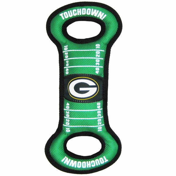 NFL Football Field DOG TOY with Squeaker. - GREEN BAY PACKERS - For Tug, Toss, and Fetch. - Tough & Durable PET TOY