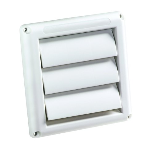 Deflecto Supurr-Vent Louvered Outdoor Dryer Vent Cover, White, 4" Hood (HS4W/18)