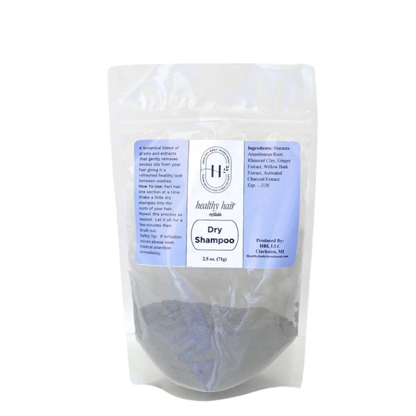 HEALTHY BODY INVESTMENT Dry Shampoo Refill Bag, Award Winning Formula, Refill A Container That You Have, Removes Excess Oils On Your Scalp, Botanical Powder Formula, Clean Beauty Product