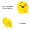 PATIKIL 4 inch Teaching Clock, Learn Clock Learning Tell Time Analog Clock Demonstration Clock 24 Hour 2 Pointers Geared Movement for Classroom Teacher, Yellow
