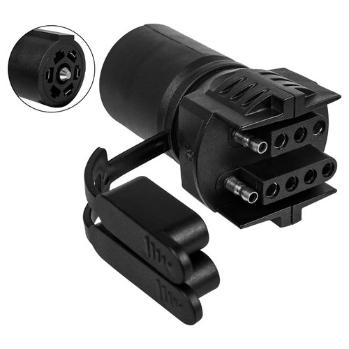 FajerminArt Trailer Light Adapter,Trailer Plug Adapter 7 Pin to 4 Pin/5 Pin Connector, 12V Trailer Tow Hitch Adaptor 7 Poles Flat Blade to 4 Round PIN and 5 Round PIN 2-in-1, Weatherproof