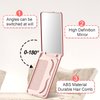 Jurrissa Portable Hair Comb with Mirror for Women%Girl-Compact Mirror with Hair Comb for Purse,Travel Pocket Comb with Mirror-Small Pocket Mirror&Mini Comb,Folding Hair Brush with Mirror(Pink)