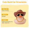 wonuu Car Dashboard Rubber Duck Ornament, Car Decoration Colour Ducks Accessories with Mini Hat Necklace and Sunglasses, G-Brown-Cowboy Hat