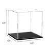 Frcctre 2 Pack Clear Acrylic Display Case with Black Base, 6x6x6 Inch Square Acrylic Display Box Self-Assembly Cube Dustproof Protection Showcase for Action Figures Toys Collectibles