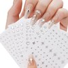 5pcs 3D Star Nail Stickers Mirror Metallic Silver Nail Stickers for Women Nail Art Stickers Hollow Out Heart Nail Decals for Nail Art Supplies Self-Adhesive Stickers for Nails Y2k Nail Accessories