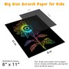 ZMLM Scratch Paper Art-Craft Kit: 11''x 8'' Big Sheets Magic Rainbow Drawing Board Kid Art Paper Pad Supply Toddler DIY Project Activity Toy Game for Teens Girls Boys Holiday Birthday Gift