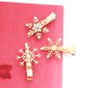 Christmas Snowflake Hair Clips Clear Crystal Rhinestone Snowflake Hair Barrettes Sparkly Winter Xmas Hairpins Metal Headpiece Hair Accessories for Women Girls (gold)