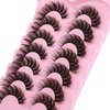 JIMIRE Mink Lashes Fluffy Cat Eye Lashes Wispy 6D Volume False Eyelashes that Look Like Extensions Thick Soft Curly Fake Lashes 7 Pairs Pack