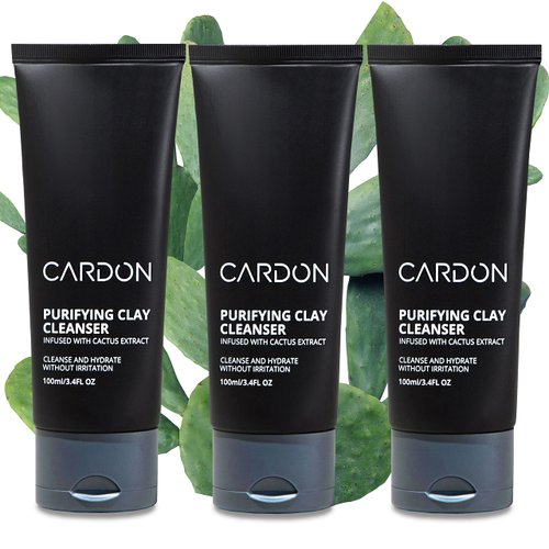 Cardon Men's Deep Pore Cleaning Clay Face Wash, 4x Better Than Charcoal, Oily, Acne-Prone Skin | Korean Premium Skin Care | Remove Face Oil & Dirt, (3 CT)