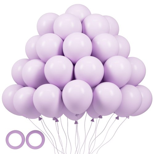 Voircoloria 105pcs Pastel Purple Balloons 12inch Party Latex Balloons for Boys Girls Birthday Baby Shower Gender Reveal Wedding Sunflower Party Decorations