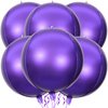 6 Pack Purple 22 Inch 4D Foil Balloons Big 360 Degree Round Sephere Mylar Balloons Mirror Finish Metallic Balloons for Wedding,Birthday,Bachelorette,Baby Shower Decorations Party Supplies
