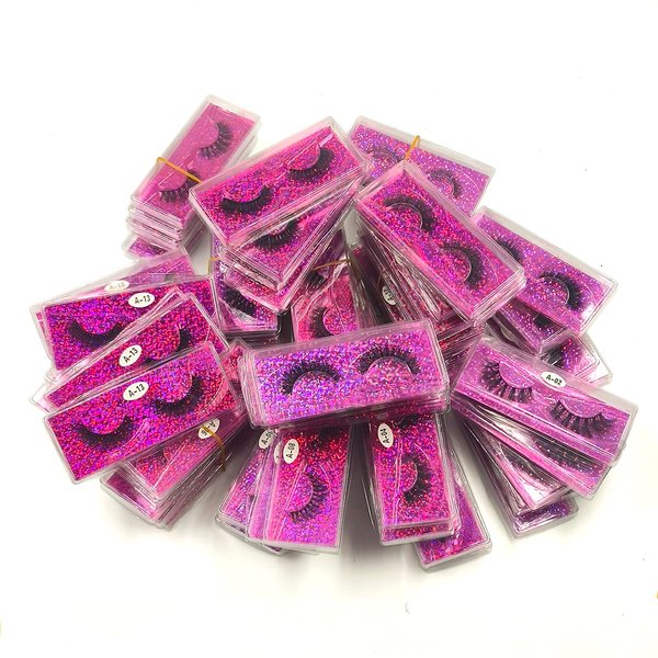 U-Hotmi Natural Look Fluffy Eye Lashes, Faux 3D Mink Lashes 10 Styles Eyelashes Wholesale(30 Pairs)