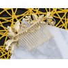 Alilang Golden Tone Flower Leaf Crystal Rhinestone Elegant Bridal Hair Comb