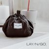 Lay-n-Go Cosmo Drawstring Cosmetic & Makeup Bag Organizer, Toiletry Bag for Travel, Gifts, and Daily Use, 20 inch, Metallic Silver