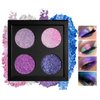 GKSHSU Chameleon Face Highlighter Palette, Multichrome Eyeshadow Shimmer Pigmented Powder, Holographic Sparkle Rainbow Highlighter Eye Makeup (Purple)
