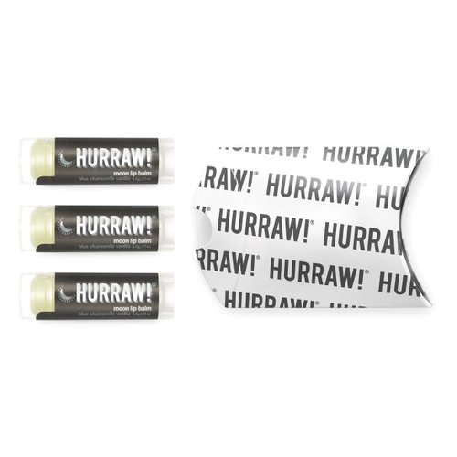 Hurraw! Moon Night Treatment (Blue Chamomile, Vanilla) Lip Balm, 3 Pack: Organic, Certified Vegan, Cruelty and Gluten Free. Non-GMO, 100% Natural Ingredients. Bee, Shea, Soy and Palm Free. Made in USA