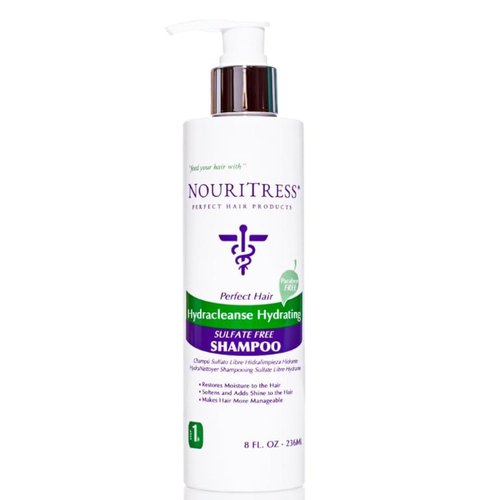 NouriTress HydraCleanse Sulfate Free Shampoo | Natural Ingredients | Softens Hair | Reduces Breakage & Shedding | Safe for Sensitive Scalps | Supports Color Longevity | Provides Moisture & Hydration