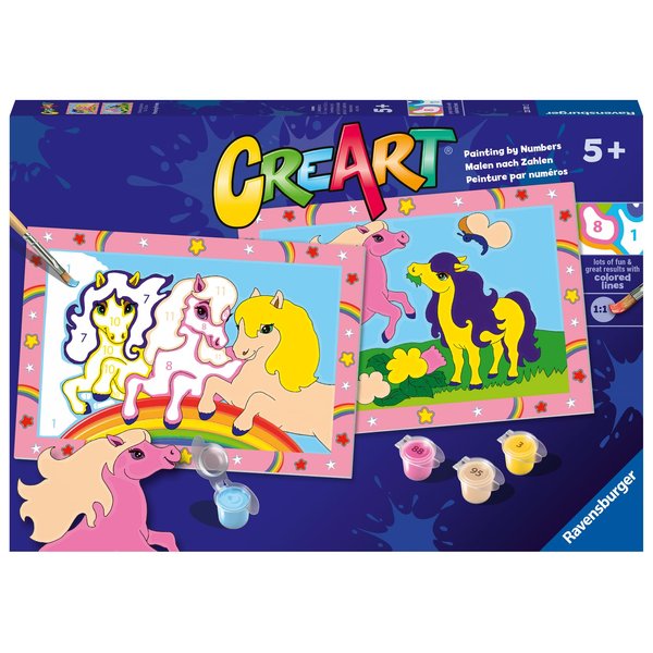 Ravensburger Prancing Ponies Paint by Numbers Kit for Kids - 23701 - Painting Arts and Crafts for Ages 5 and Up